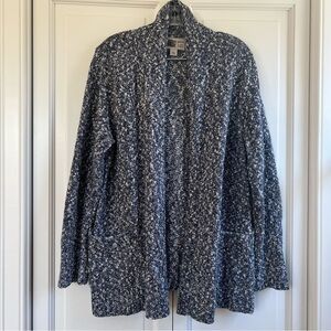 HABITAT Women’s Blue Open Front Knit Cardigan Sweater Cotton Blend Size Large